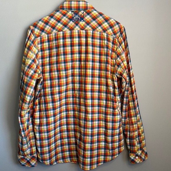 Billabong Men's Reversible Rainbow Plaid Flannel Snap Up Shirt - Picture 5 of 16